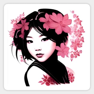 manga art flowers Magnet